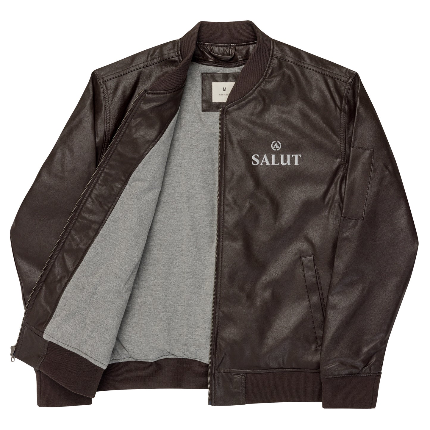 Leather Bomber Jacket (Back Embroidered)