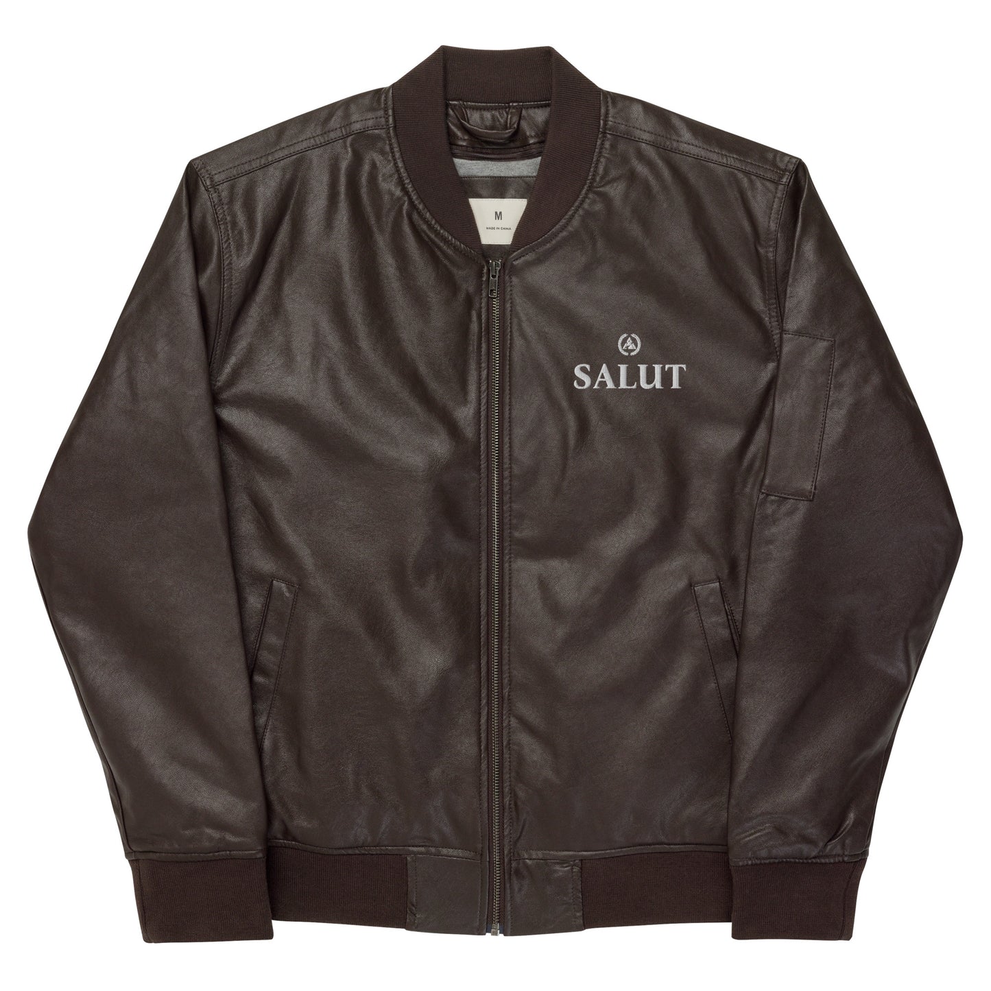 Leather Bomber Jacket (Back Embroidered)